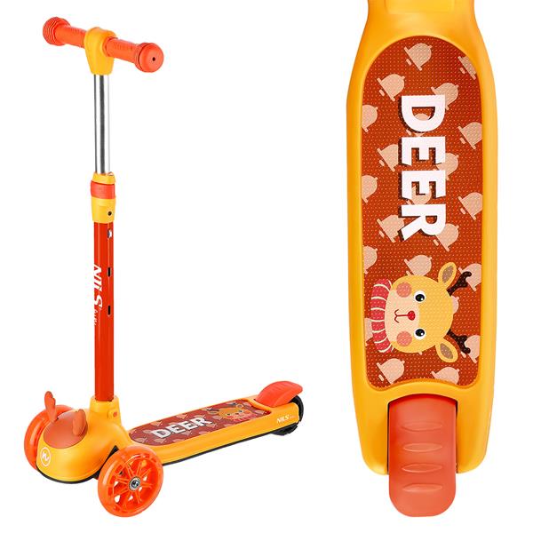 Laste tõukeratas NILS FUN HLB02 Deer Scooter, oranž