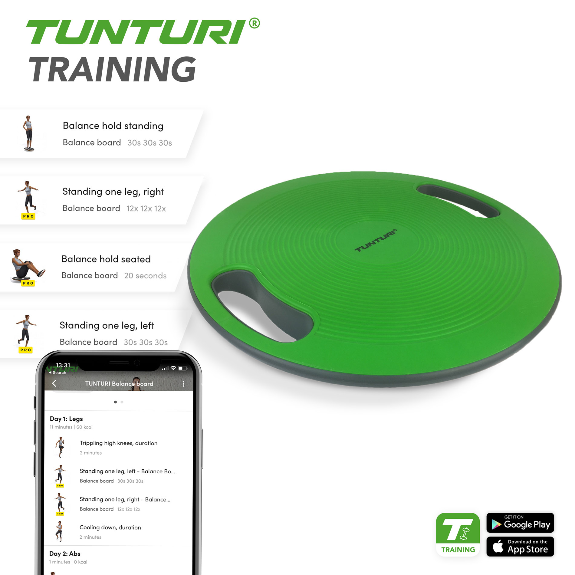 Tasakaalulaud TUNTURI Balance Board with handles