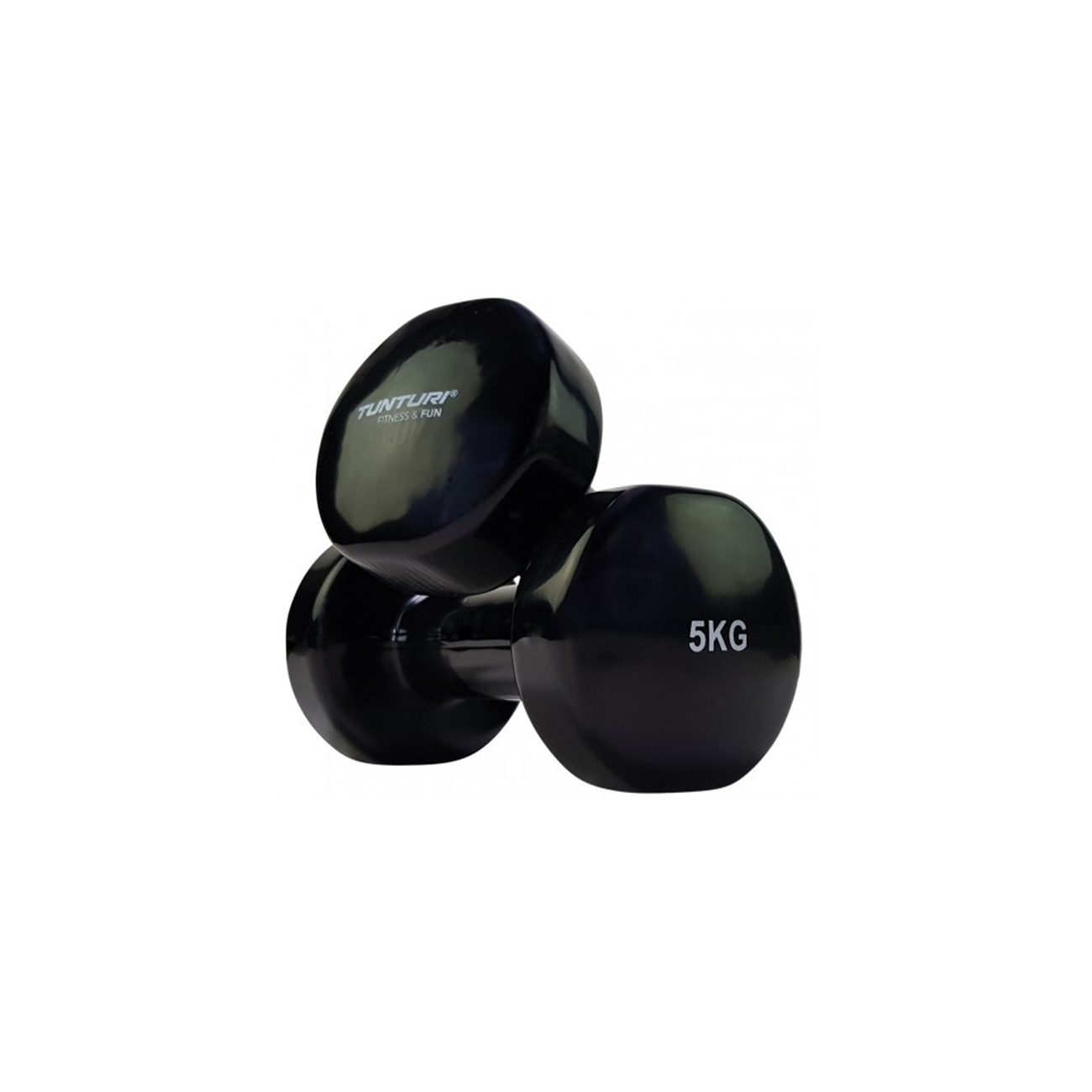 Hantlid TUNTURI Vinyl Dumbbells 2 x 5 kg, must