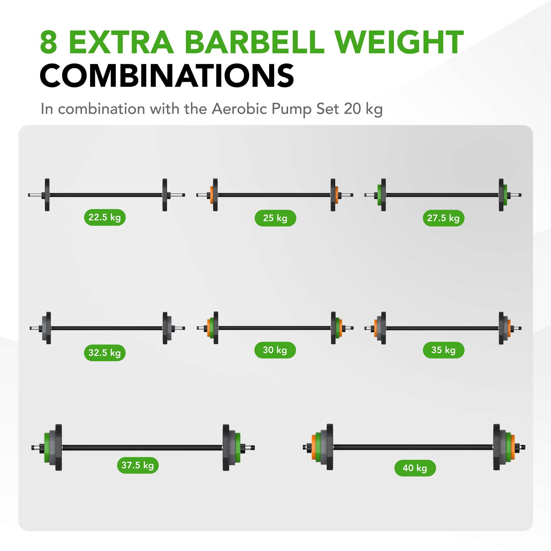 Raskuskettad TUNTURI Aerobic Pump Plates 10 kg