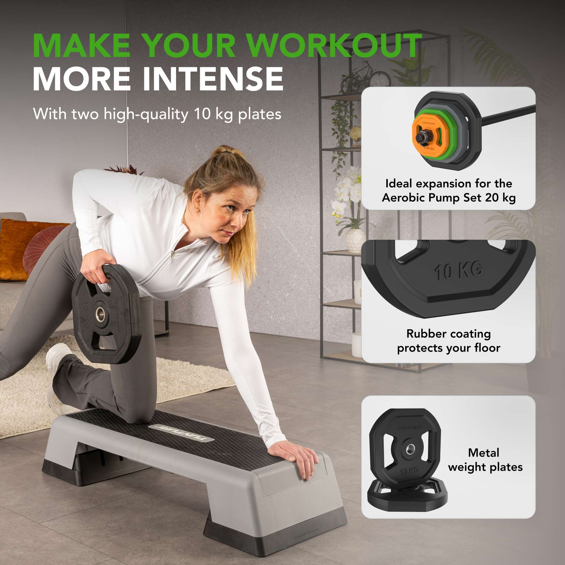 Raskuskettad TUNTURI Aerobic Pump Plates 10 kg