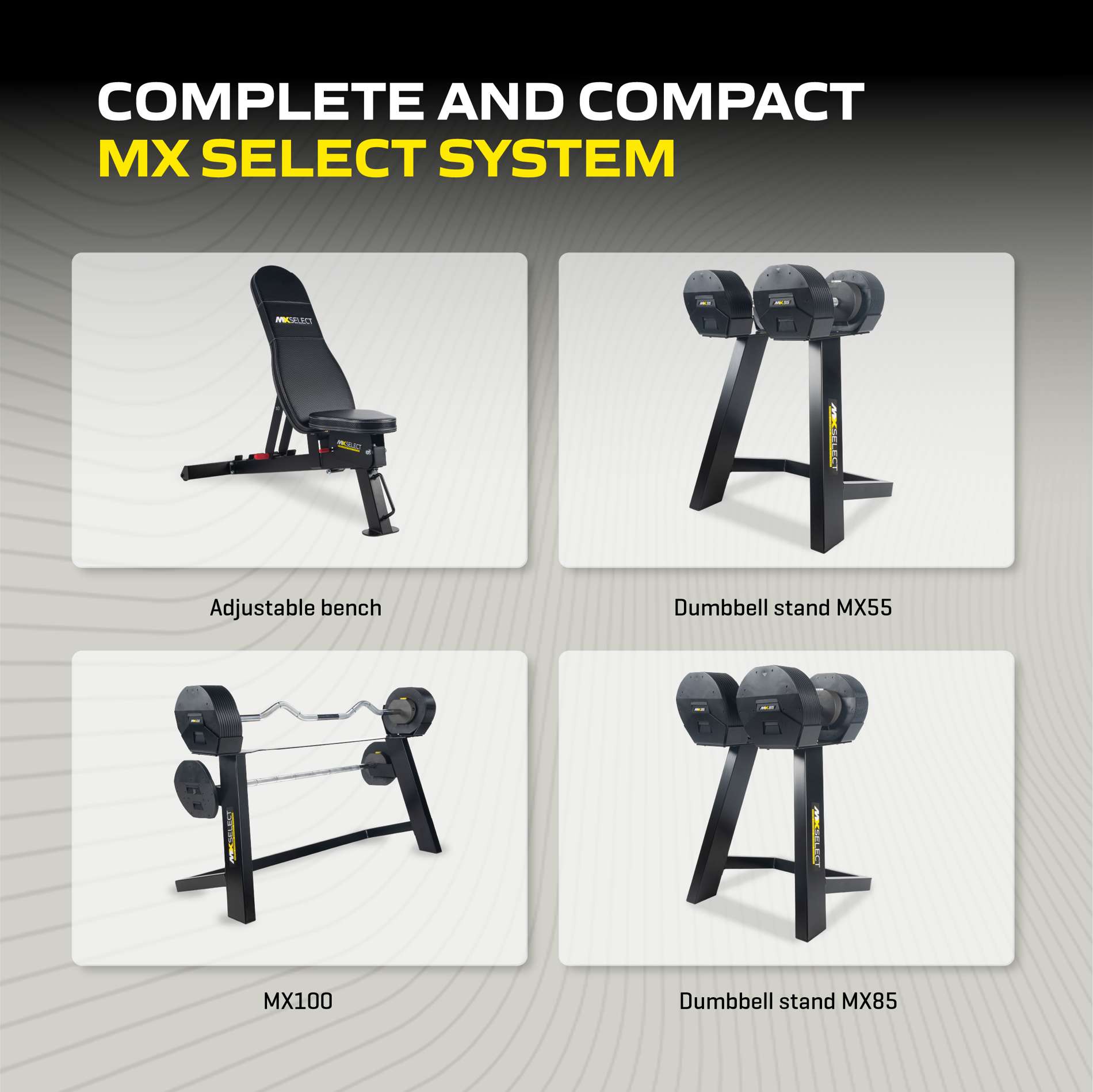 Reguleeritav hantel TUNTURI MX Select MX85 Dumbbell  5,6-38,6 kg, knurled