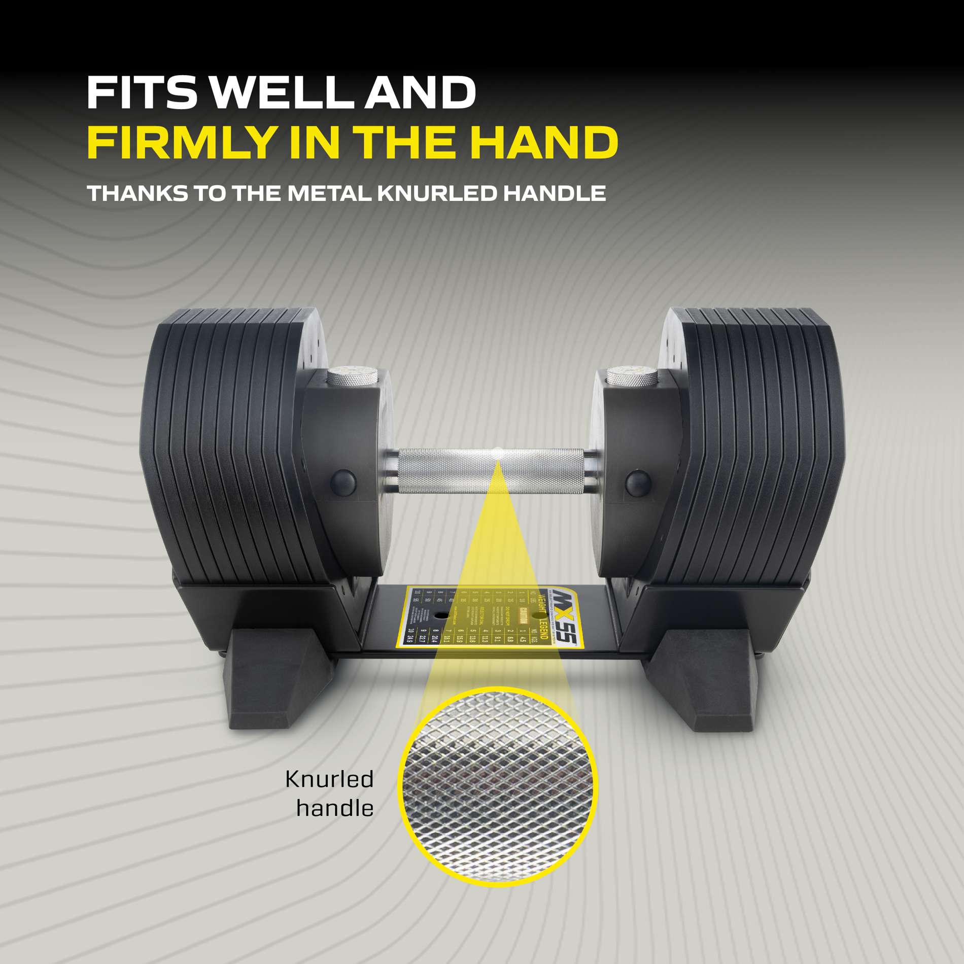 Reguleeritav hantel TUNTURI MX55 Dumbbell 4,5-24,9 kg, knurled