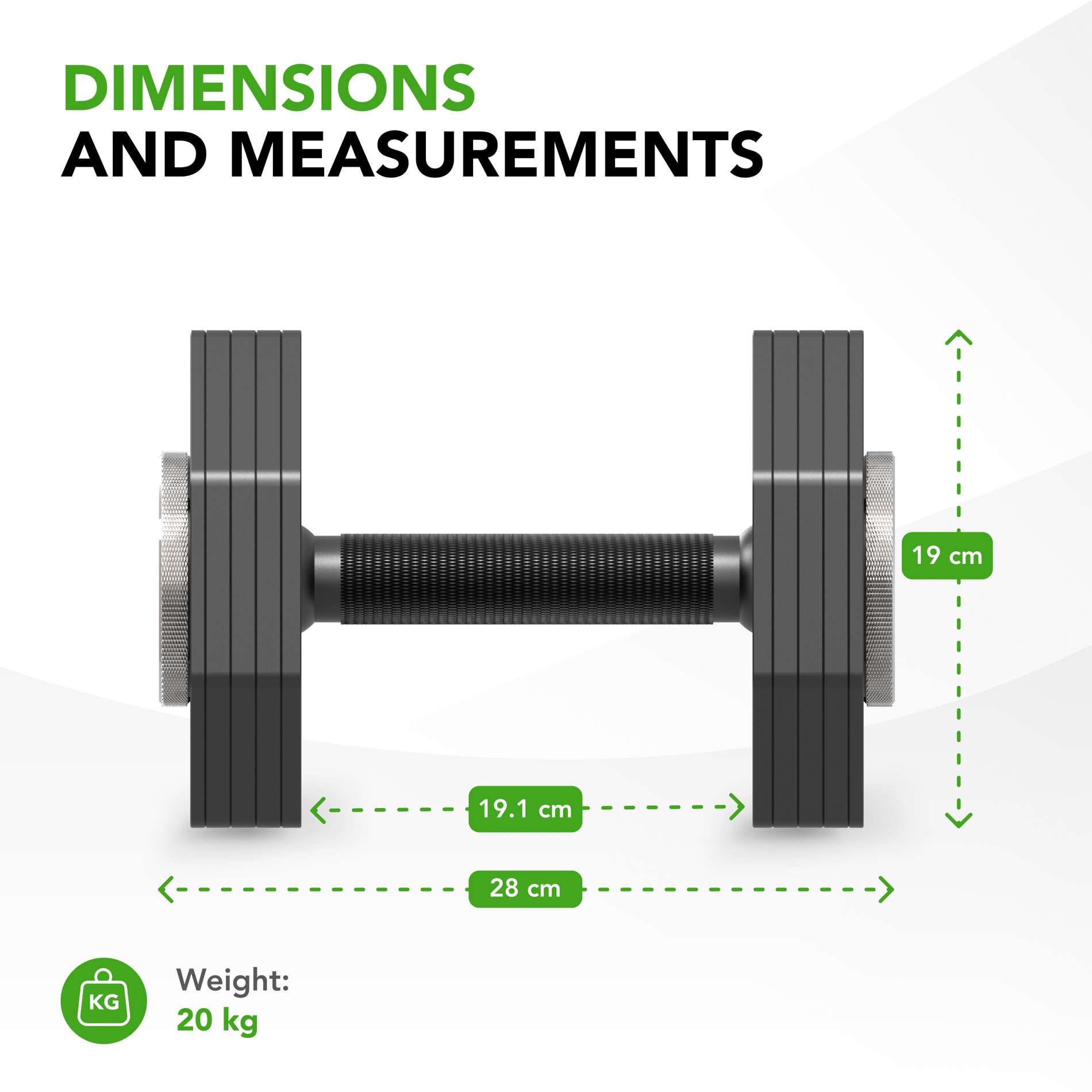 Hantel TUNTURI Rapid Adjustable Dumbbell 20kg