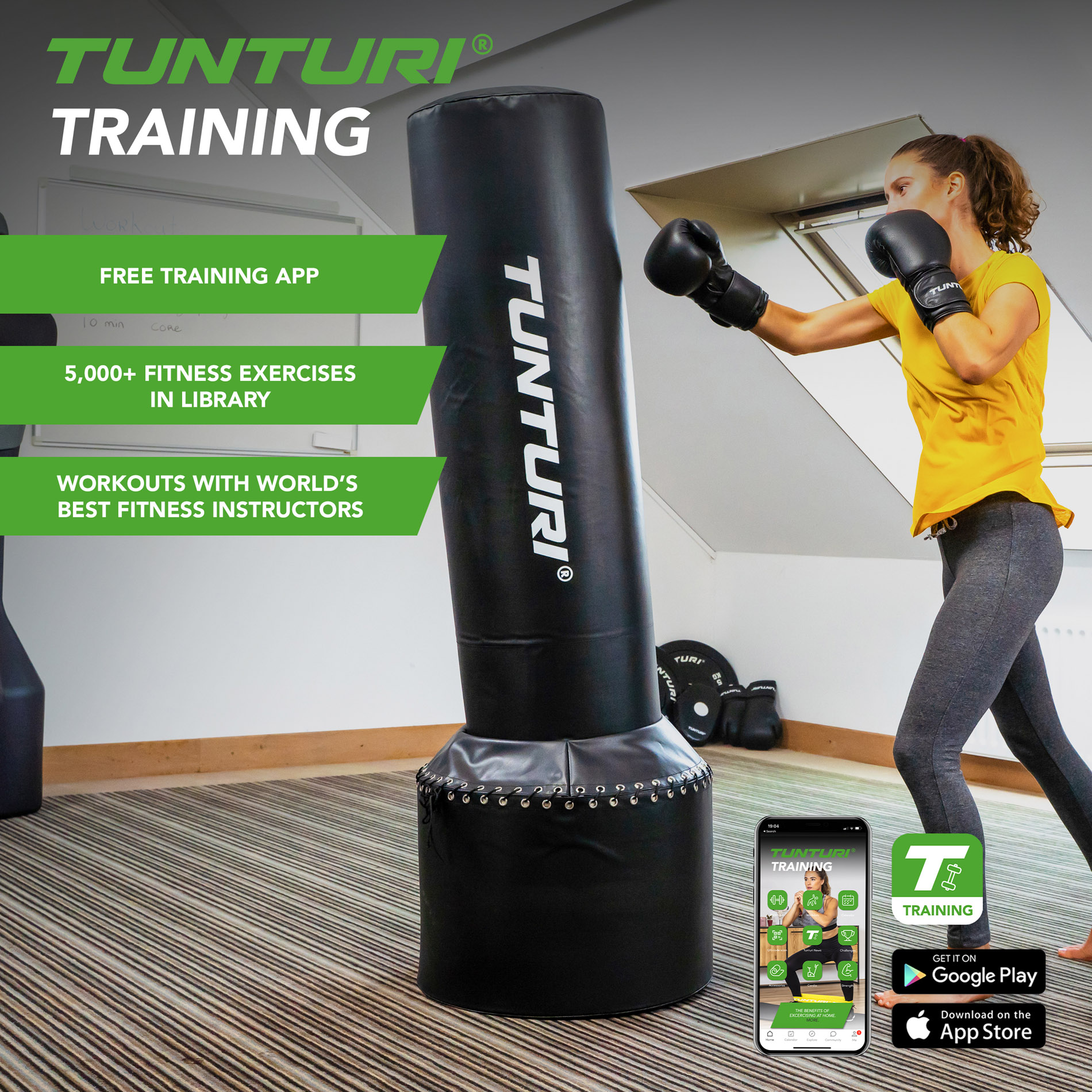 Eraldiseisev poksikott Tunturi Free Stand Boxing Bag