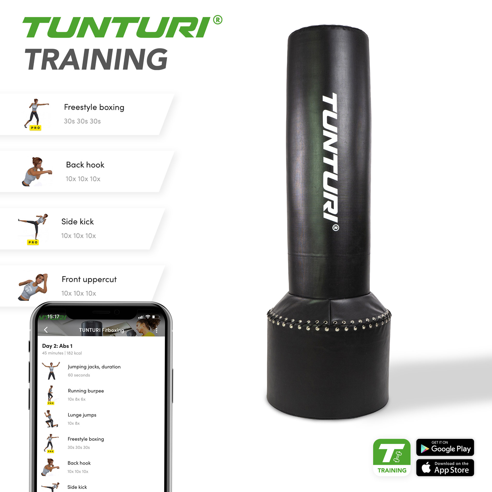 Eraldiseisev poksikott Tunturi Free Stand Boxing Bag