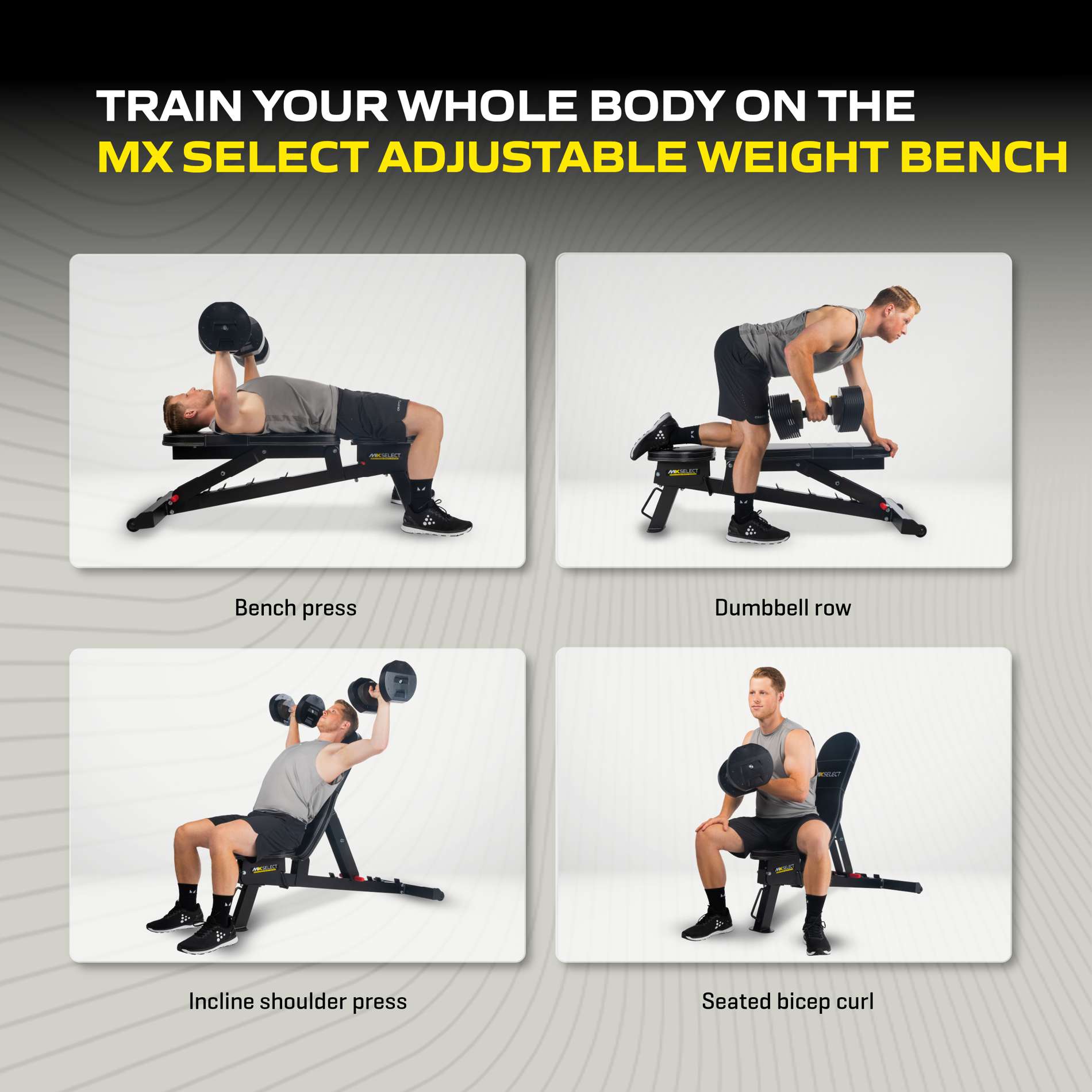Treeningpink TUNTURI MX Select Adjustable Weight Bench