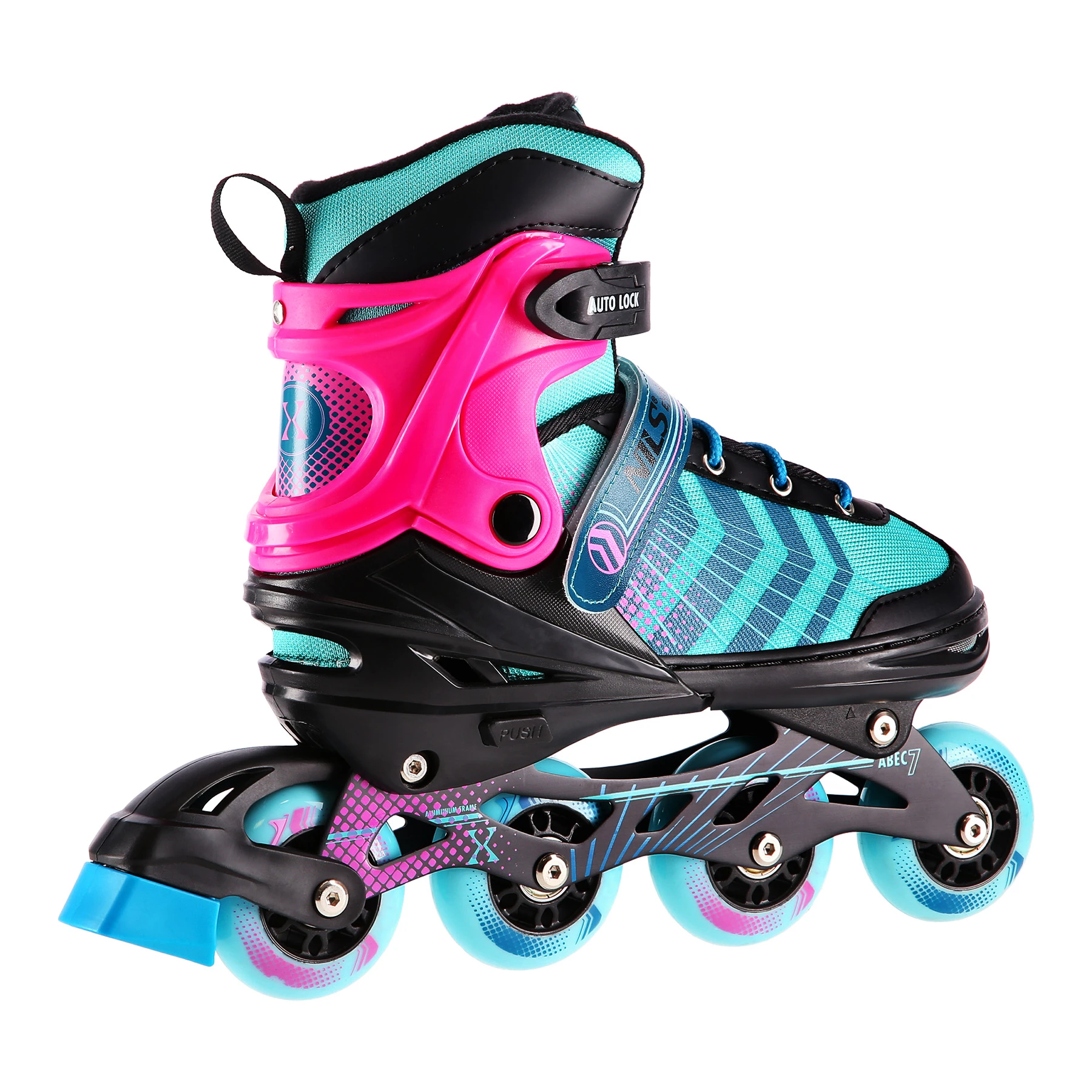 4in1 (rull)uisud NILS EXTREME NH18192 In-line Skates/Hockey Ice Skates, L (39-43), Black/Violet