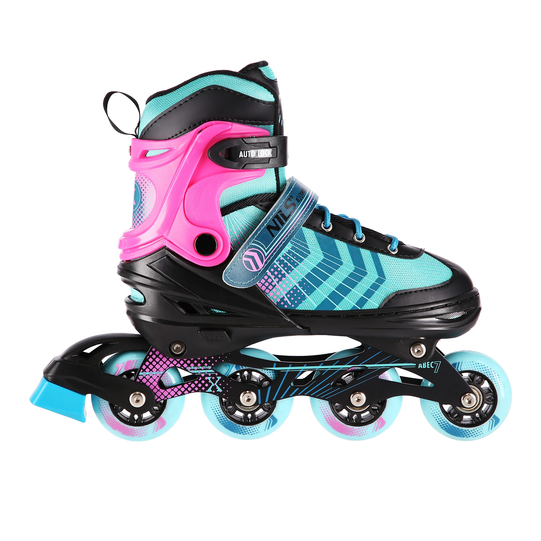 4in1 (rull)uisud NILS EXTREME NH18192 In-line Skates/Hockey Ice Skates, L (39-43), Black/Violet