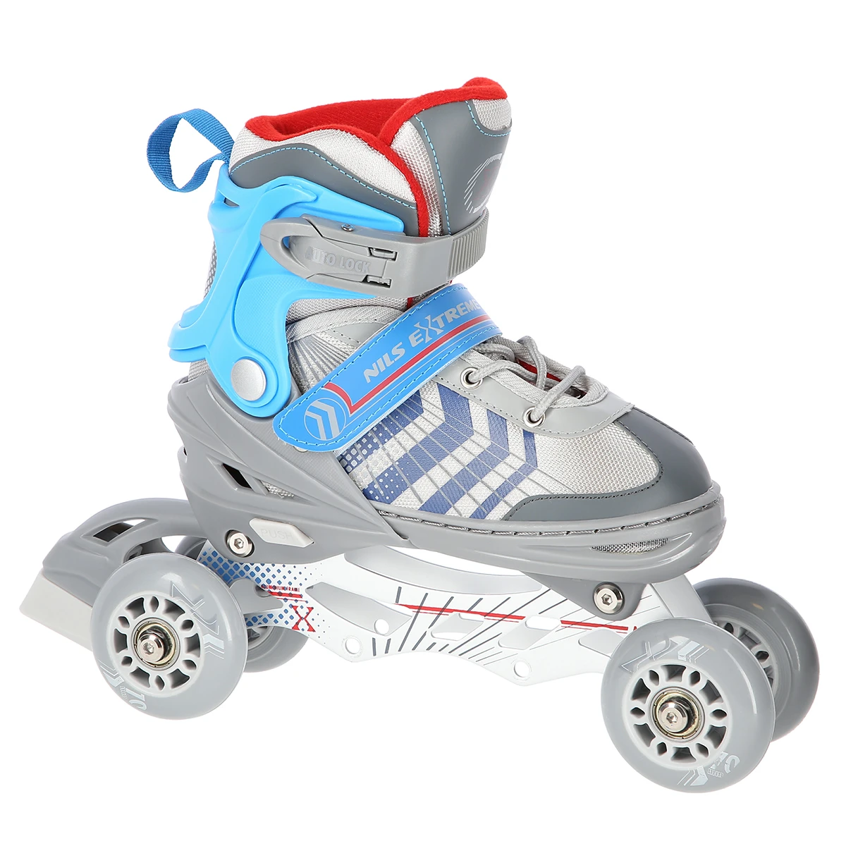 4in1 (rull)uisud NILS EXTREME NH18192 In-line Skates/Hockey Ice Skates, S (29-33), Grey/Blue