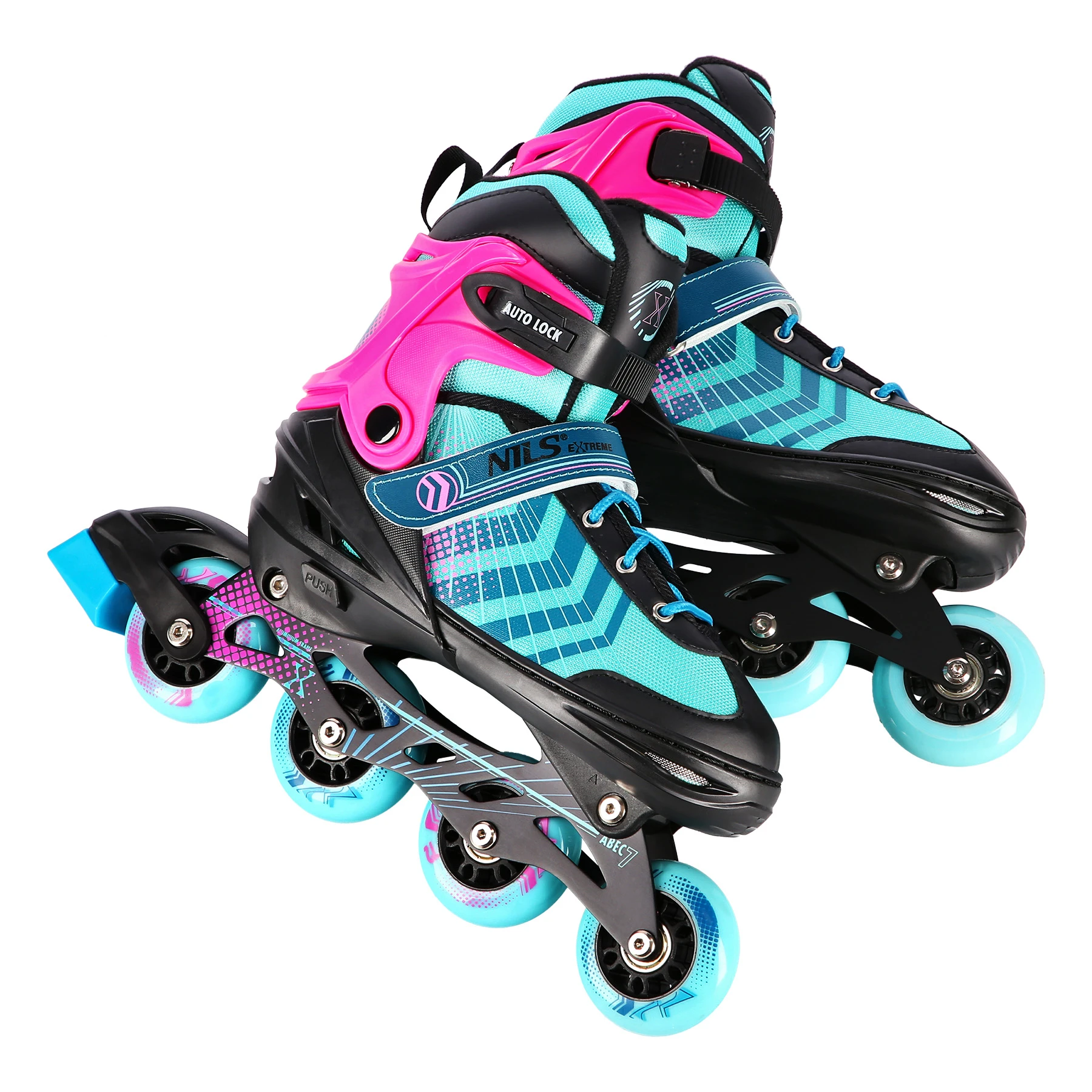 4in1 (rull)uisud NILS EXTREME NH18192 In-line Skates/Hockey Ice Skates, S (29-33), Black/Violet