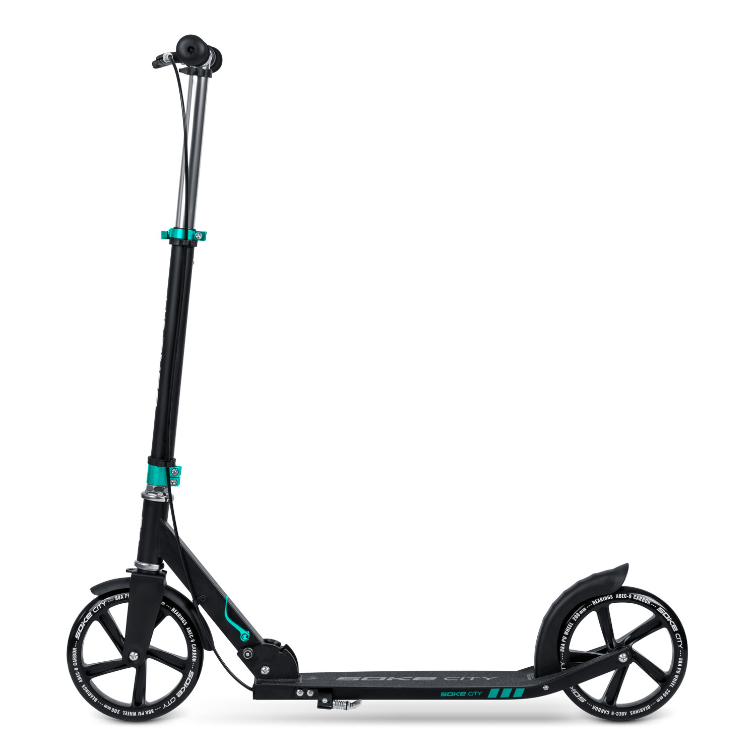 Tõukeratas SOKE City, must-türkiis