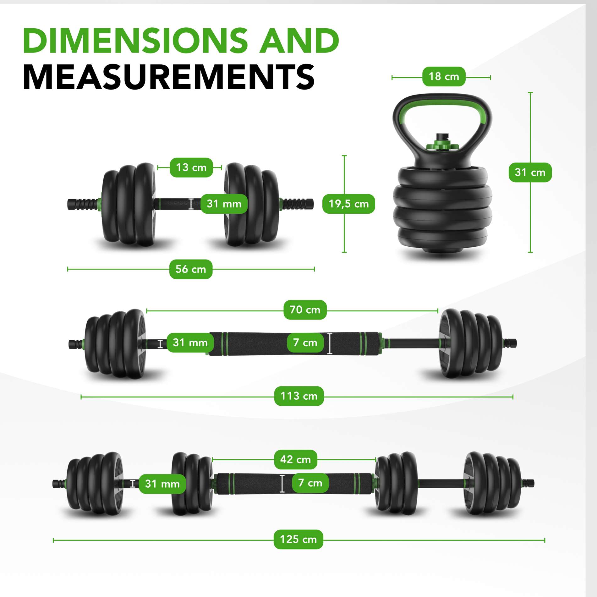 Jõutreeningu komplekt TUNTURI Barbell & Dumbbell Set 28 kg
