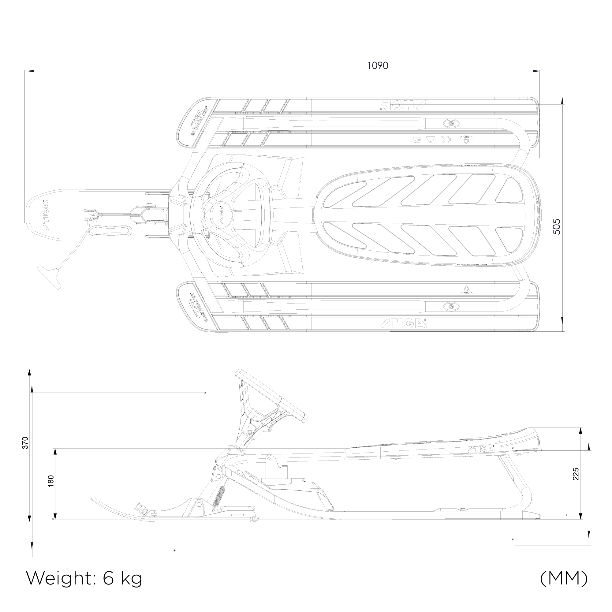 Roolikelk STIGA Iconic, roosa/must