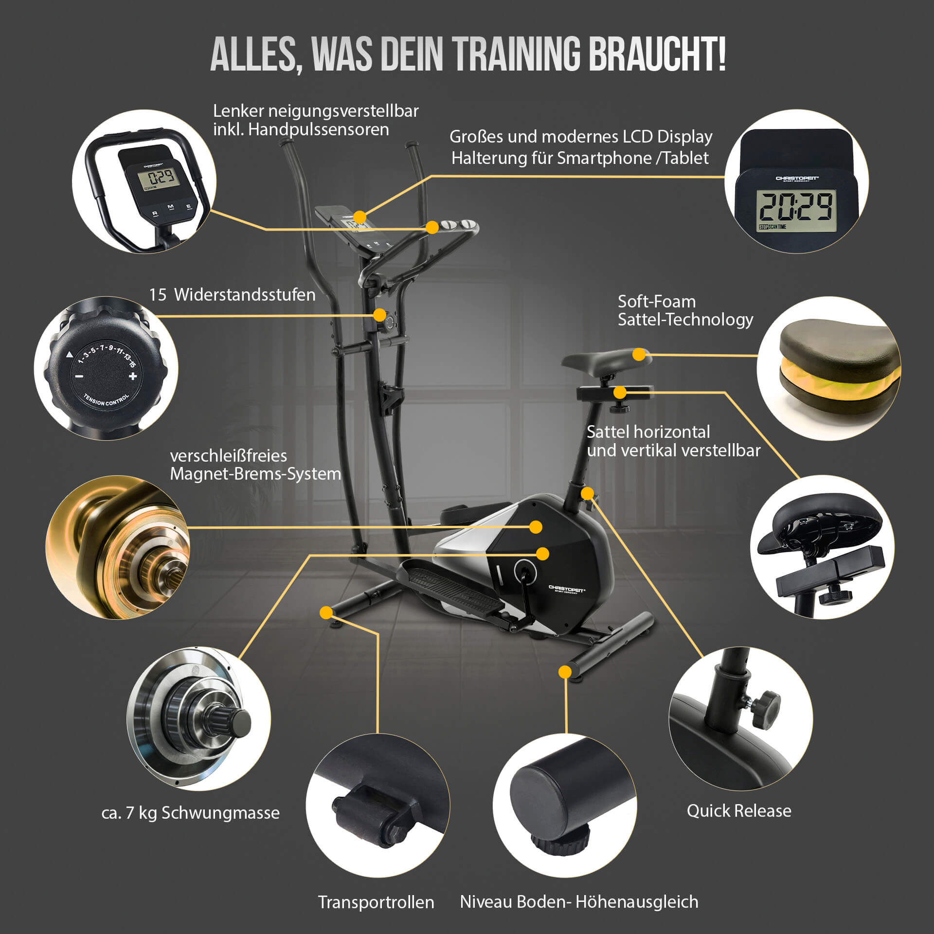Elliptiline/velotrenažöör CHRISTOPEIT CT 6