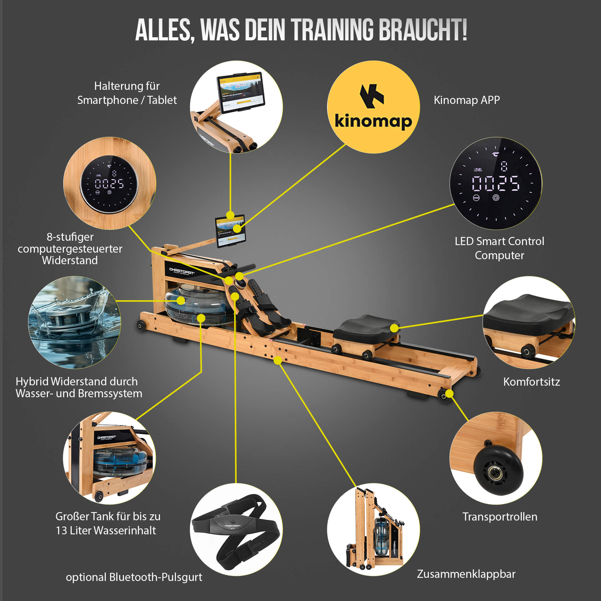 Sõudeergomeeter CHRISTOPEIT Colorado