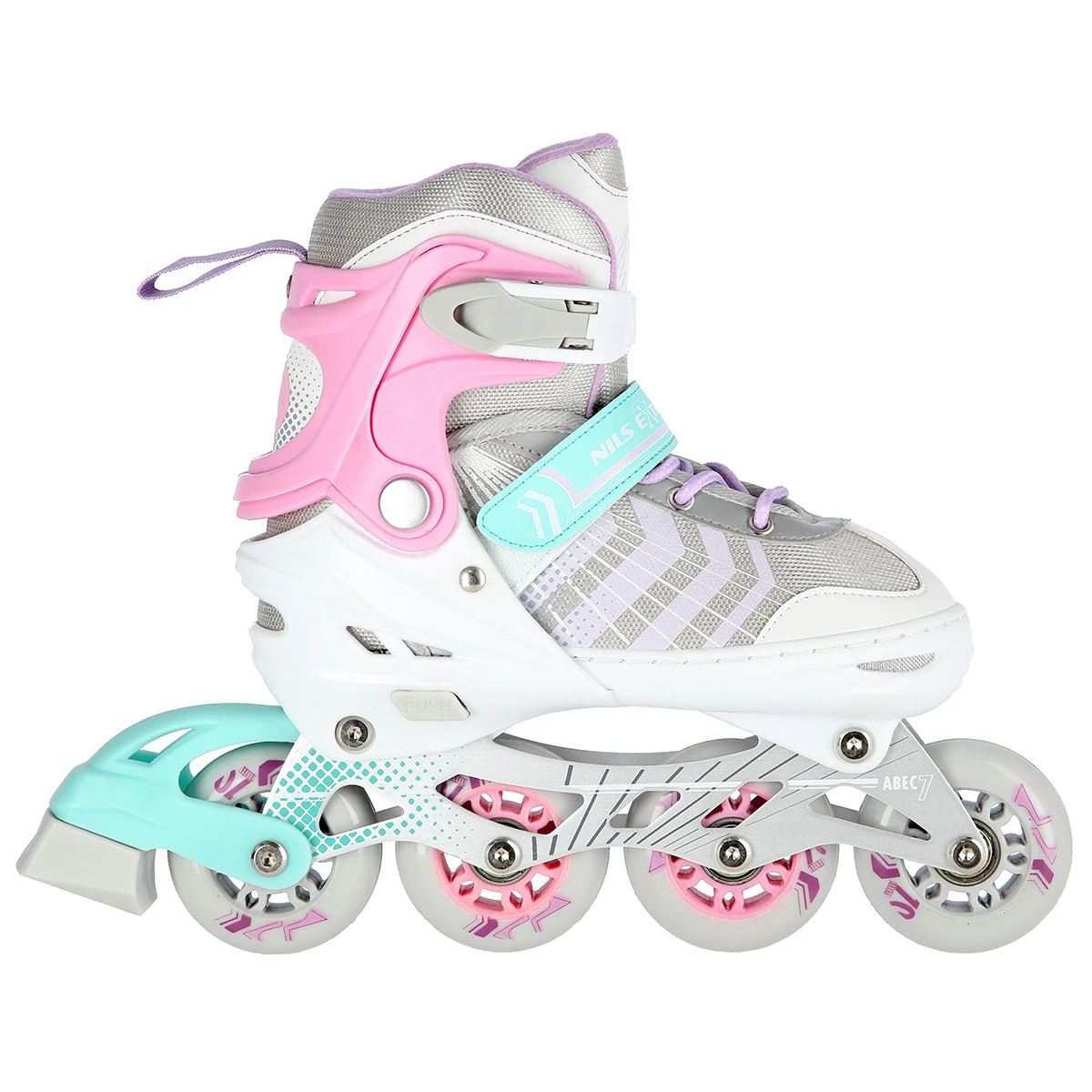 4in1 (rull)uisud NILS EXTREME NH18192,  In-line Skates/Hockey Ice Skates, S (29-33), Pink/Mint/White