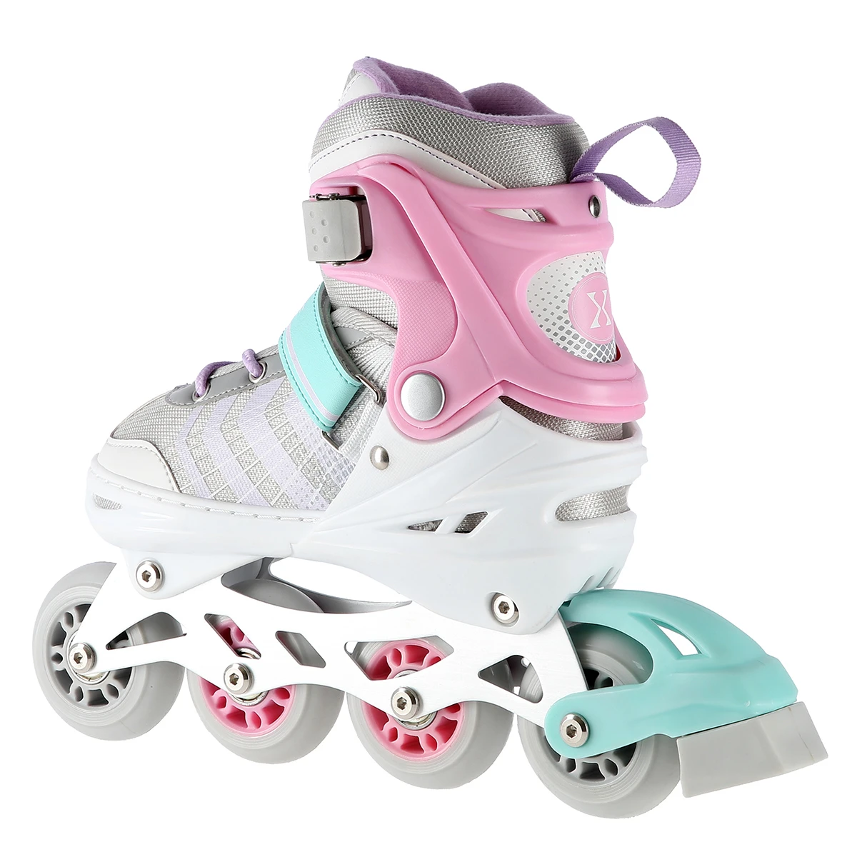 4in1 (rull)uisud NILS EXTREME NH18192,  In-line Skates/Hockey Ice Skates, S (29-33), Pink/Mint/White