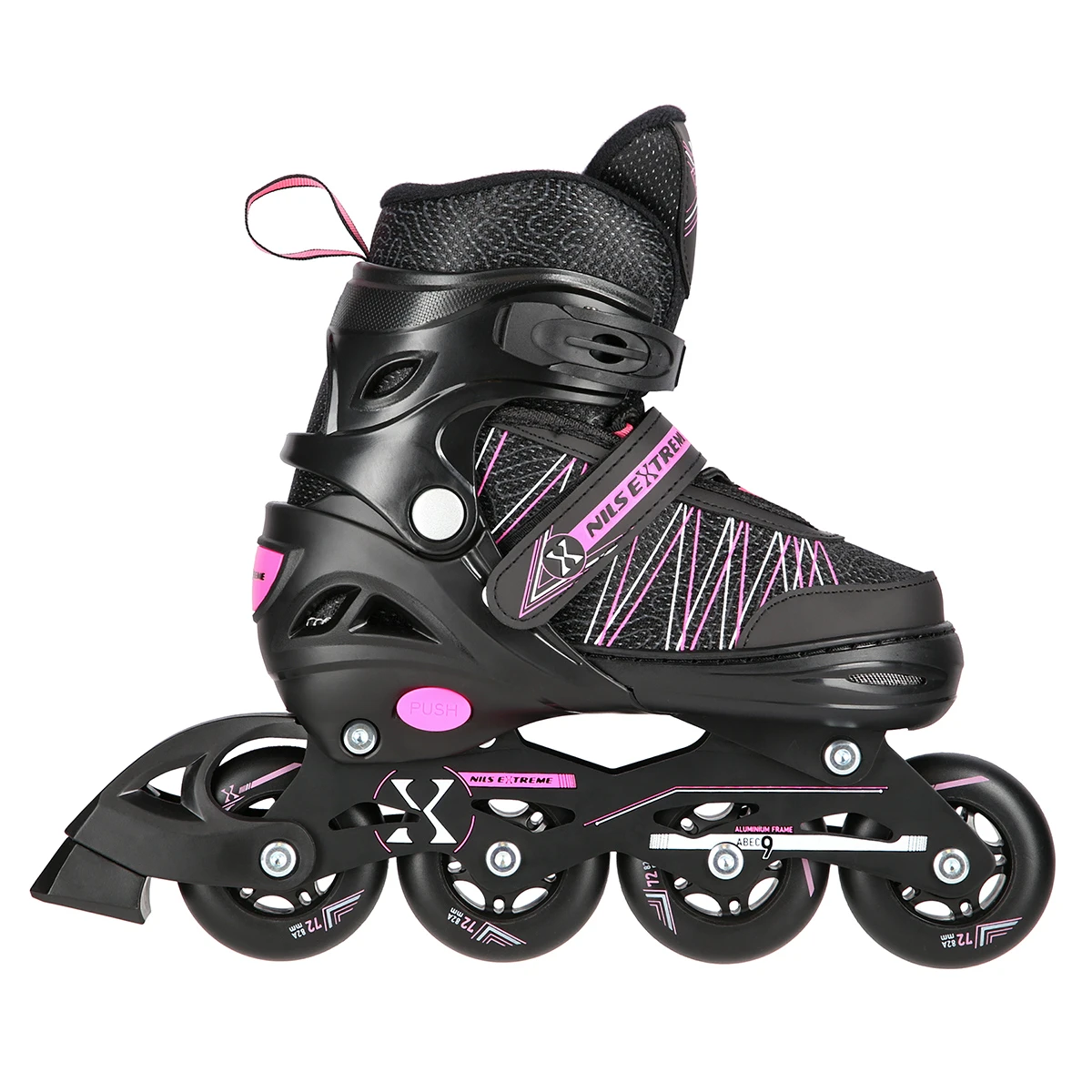 2in1 (rull)uisud NILS EXTREME NH11912A In-line Skates/Hockey Ice Skates, S (31-34), Black/Pink