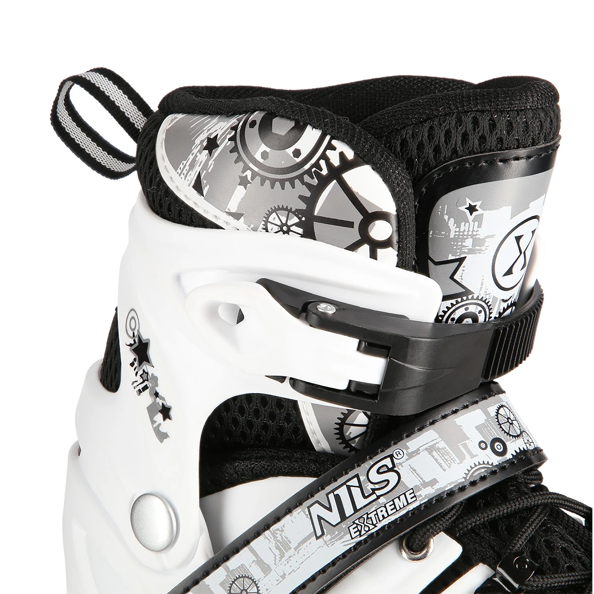 4in1 (rull)uisud NILS EXTREME NH10905 LED In-line Skates/Hockey Ice Skates, S (31-34), White/Black