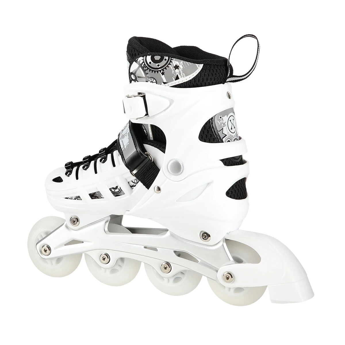 4in1 (rull)uisud NILS EXTREME NH10905 LED In-line Skates/Hockey Ice Skates, S (31-34), White/Black
