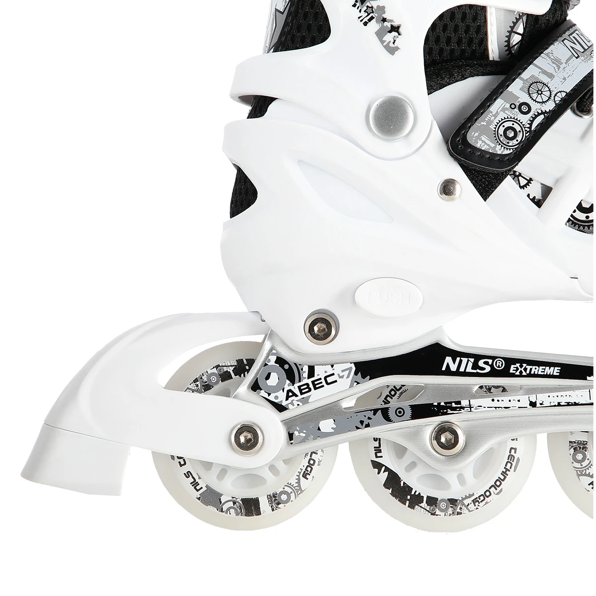 4in1 (rull)uisud NILS EXTREME NH10905 LED In-line Skates/Hockey Ice Skates, M (35-38), White/Black