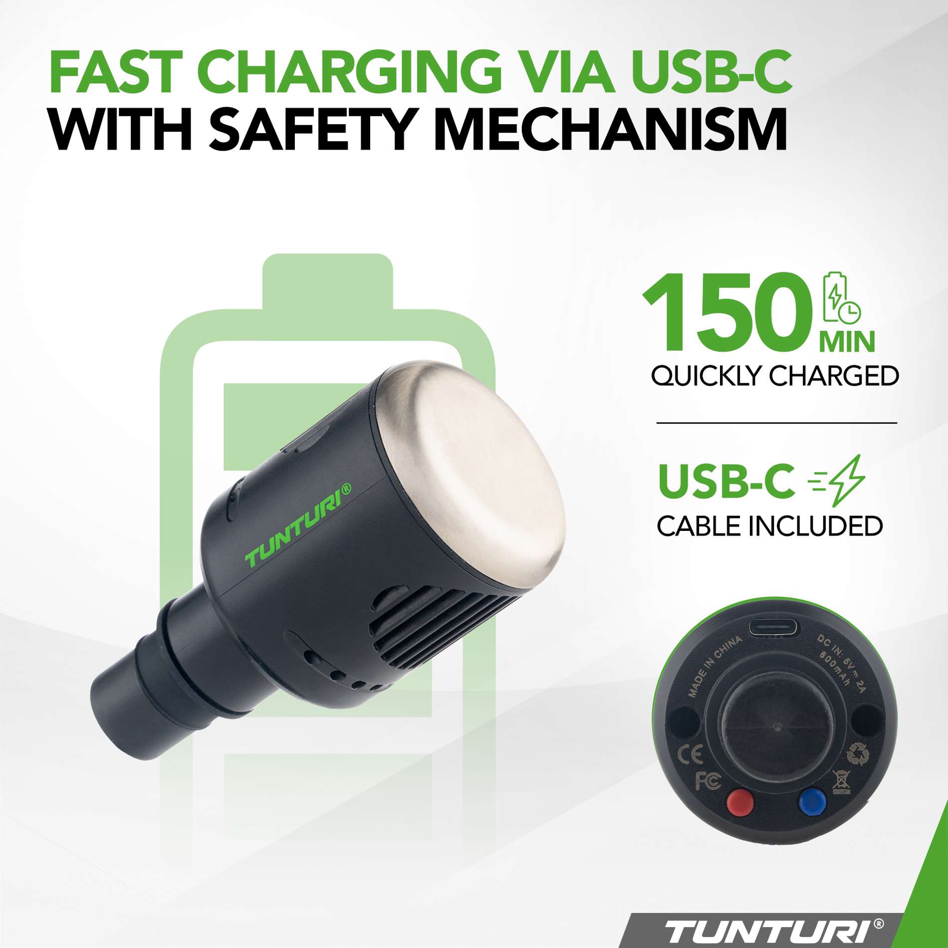 Massaažipüstoli ots TUNTURI Head for Massage Gun, Heat & Cool