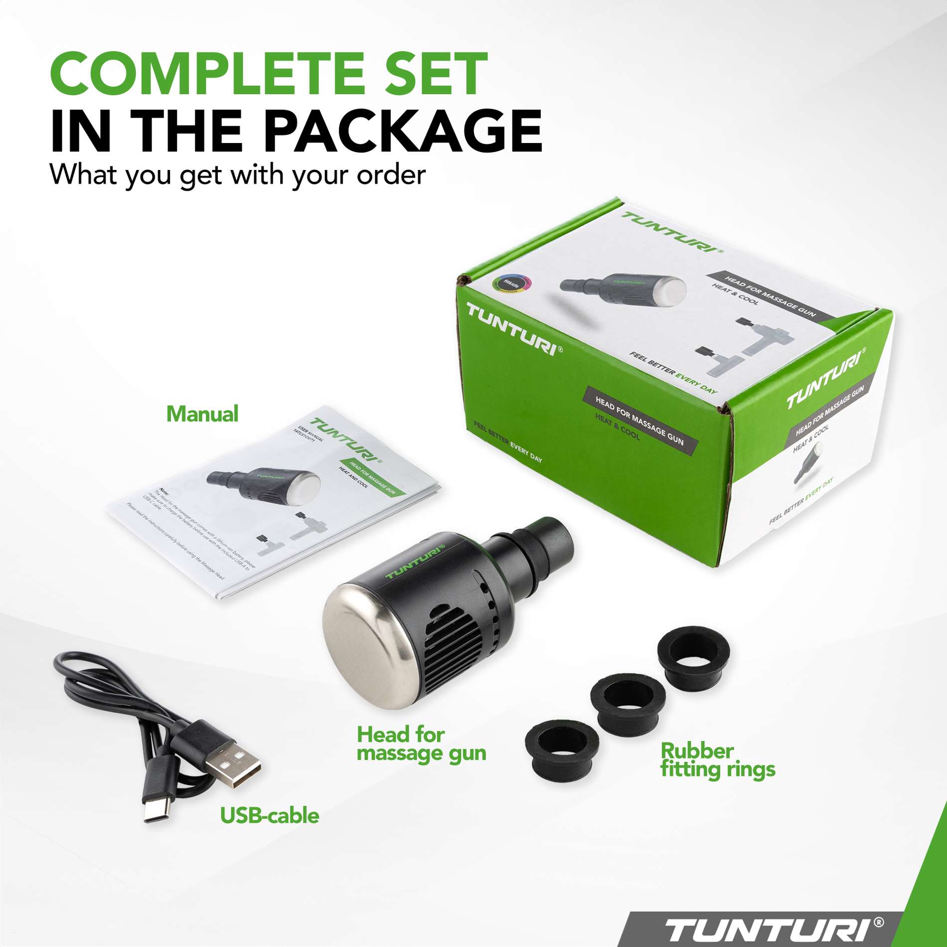 Massaažipüstoli ots TUNTURI Head for Massage Gun, Heat & Cool