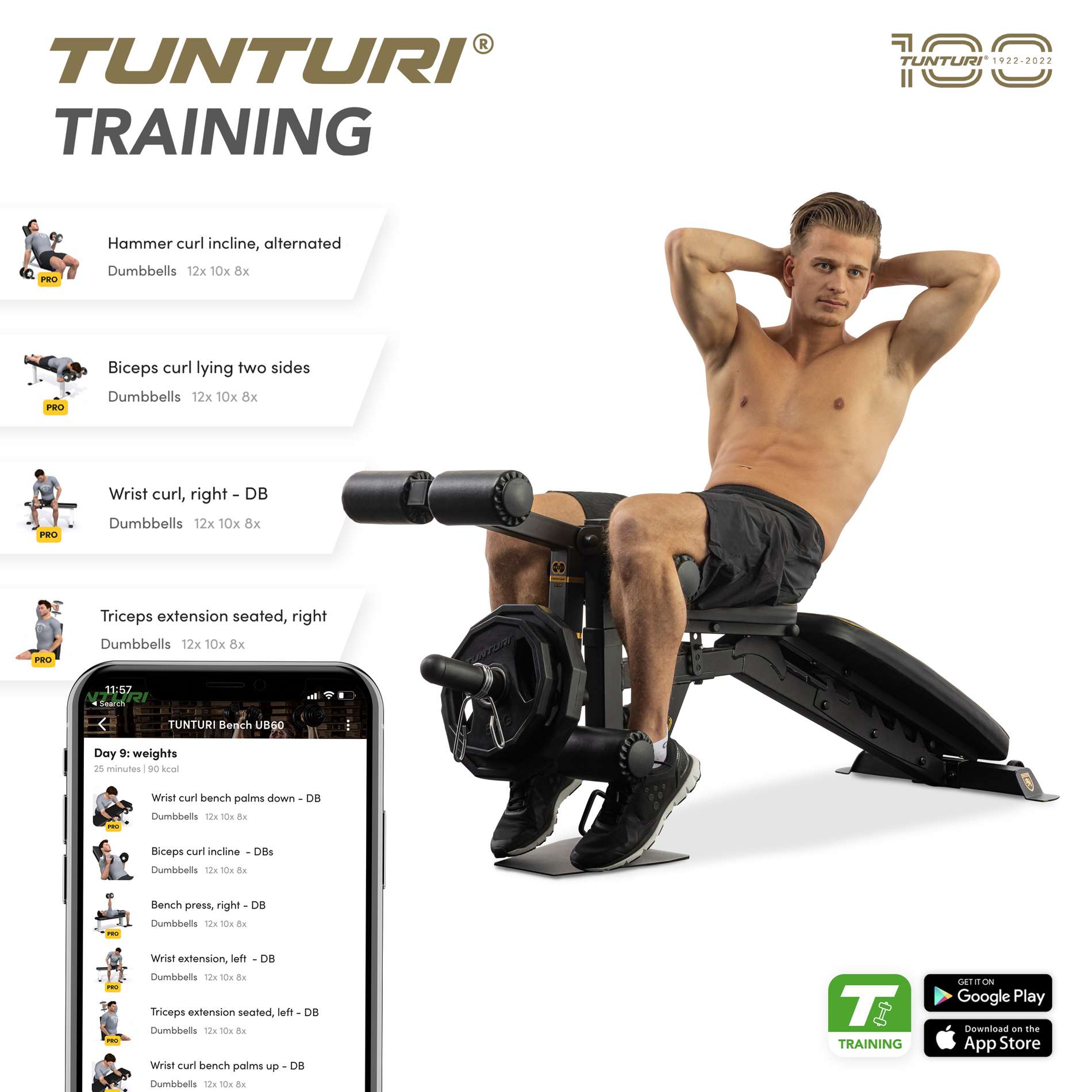 Treeningpink TUNTURI Centuri UB100 Utility Bench