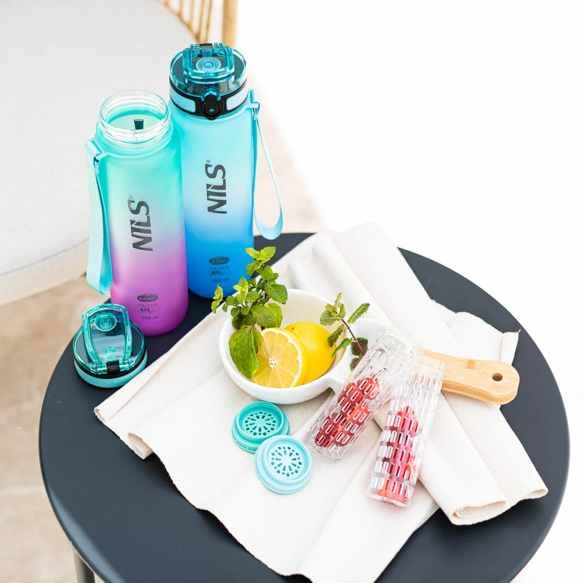 Veepudel NILS NCD04, 950 ml, roosa-roheline
