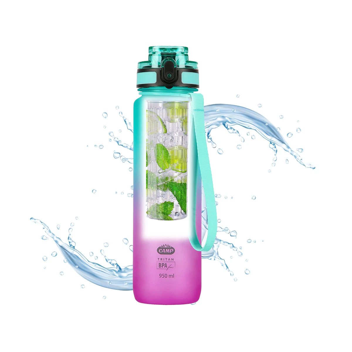 Veepudel NILS NCD04, 950 ml, roosa-roheline