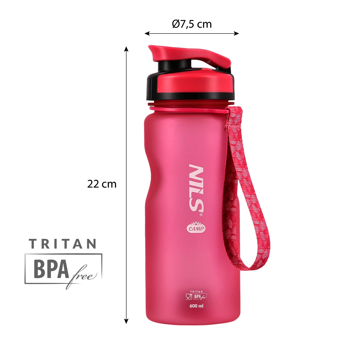 Veepudel NILS NCD1740, 600ml, roosa