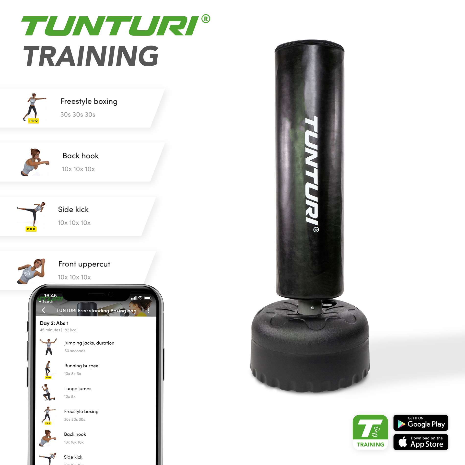 Seisev poksikott TUNTURI Free Stand Punch Bag